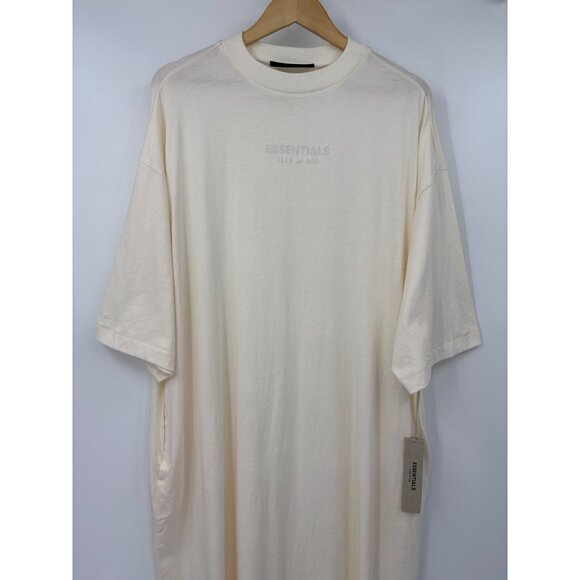 Fear of God Essentials 3/4 T-Shirt Sleeve Dress Cream Cloud Dancer Large NEW - Picture 2 of 10